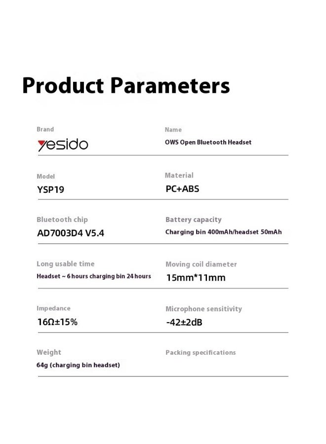 Beauenty Bluetooth Headset Open Ear-hanging Wearing Sports Wireless Bluetooth Headset/Black - Image 3