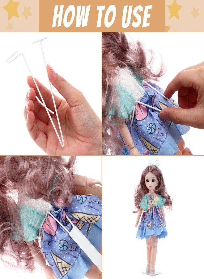 Yaocom 12 Pcs Doll Stands for 8 to 12 Inch Dolls Action Figure Stands Adjustable Doll Display Holder Rack with Expandable Waist Wire for Home Shop(White) - Image 4