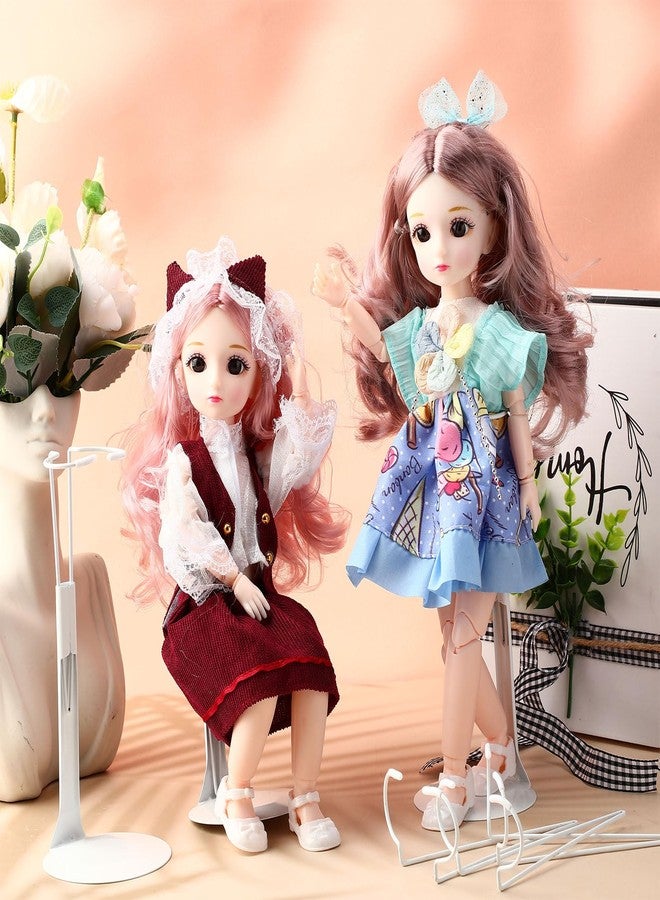 Yaocom 12 Pcs Doll Stands for 8 to 12 Inch Dolls Action Figure Stands Adjustable Doll Display Holder Rack with Expandable Waist Wire for Home Shop(White) - Image 5