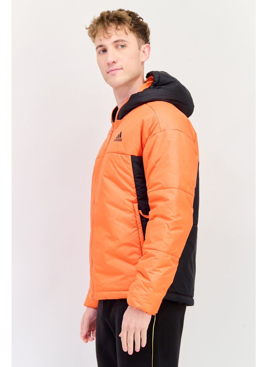 Adidas Men Sportswear Fit Long Sleeves Outdoor Jacket, Orange  - Image 2