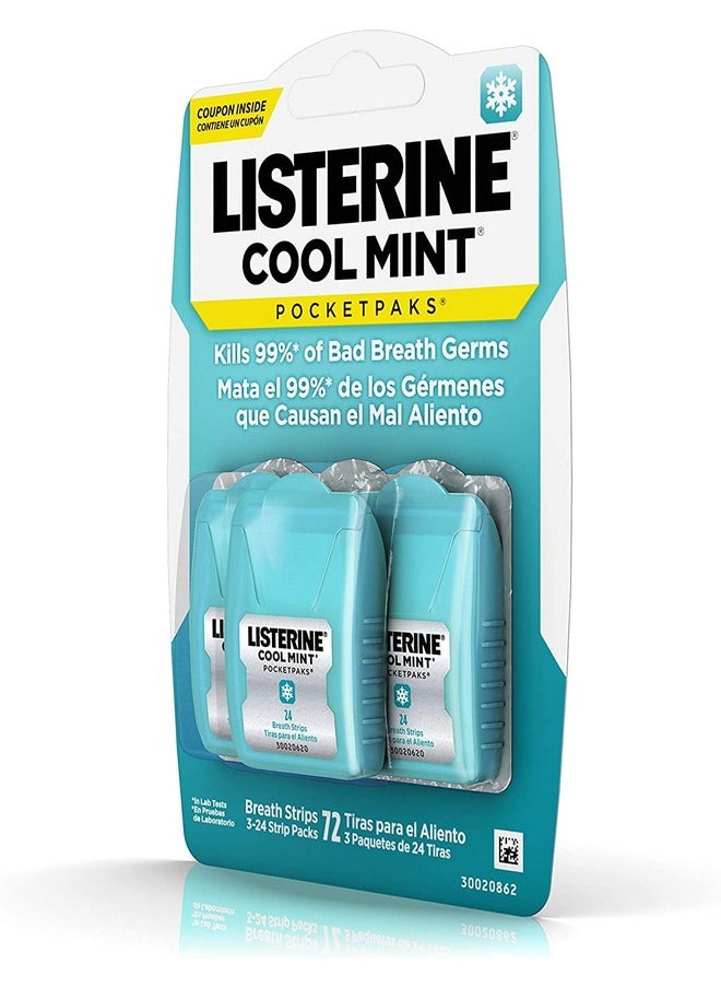 Listerine Listerine Cool Mint Pocketpaks Breath Strips, 12-24-Strip Pack Total 288 Strips  - Image 5