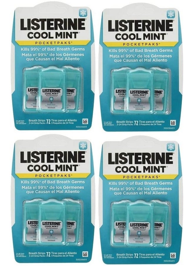 Listerine Listerine Cool Mint Pocketpaks Breath Strips, 12-24-Strip Pack Total 288 Strips  - Image 1