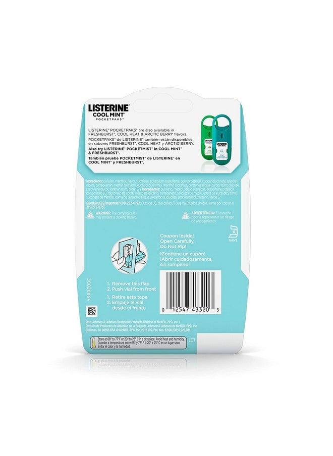Listerine Listerine Cool Mint Pocketpaks Breath Strips, 12-24-Strip Pack Total 288 Strips  - Image 2