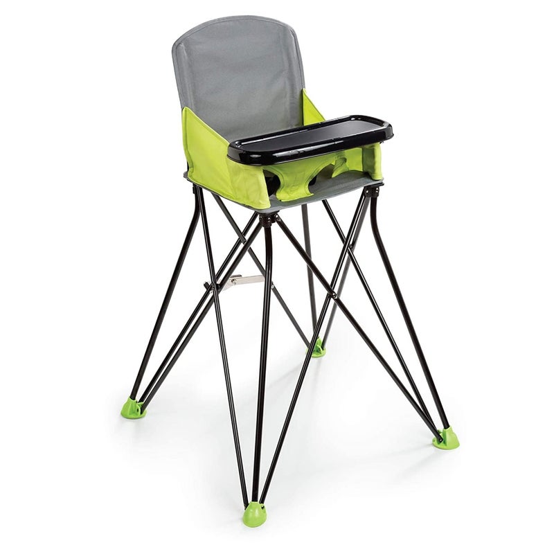 Bright Starts Summer Infant Pop â€˜n Sit Portable Highchair, Green - Portable Highchair for Indoor/Outdoor Dining â€“ Space Saver High Chair with Fast, Easy, Compact Fold, for 6 Months â€“ 45 Pounds - Image 1