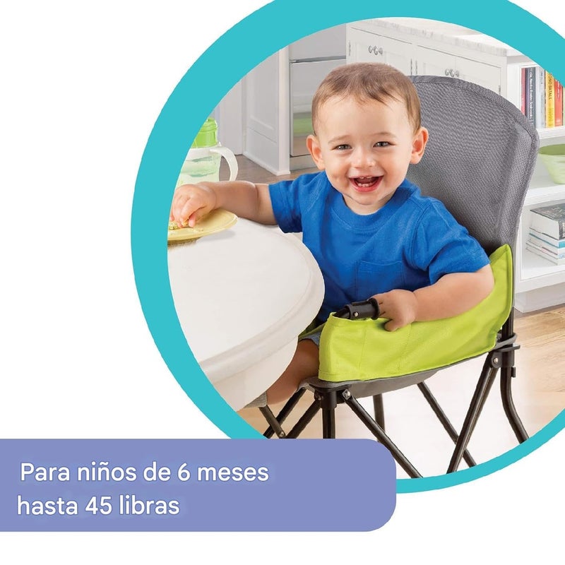 Bright Starts Summer Infant Pop â€˜n Sit Portable Highchair, Green - Portable Highchair for Indoor/Outdoor Dining â€“ Space Saver High Chair with Fast, Easy, Compact Fold, for 6 Months â€“ 45 Pounds - Image 2