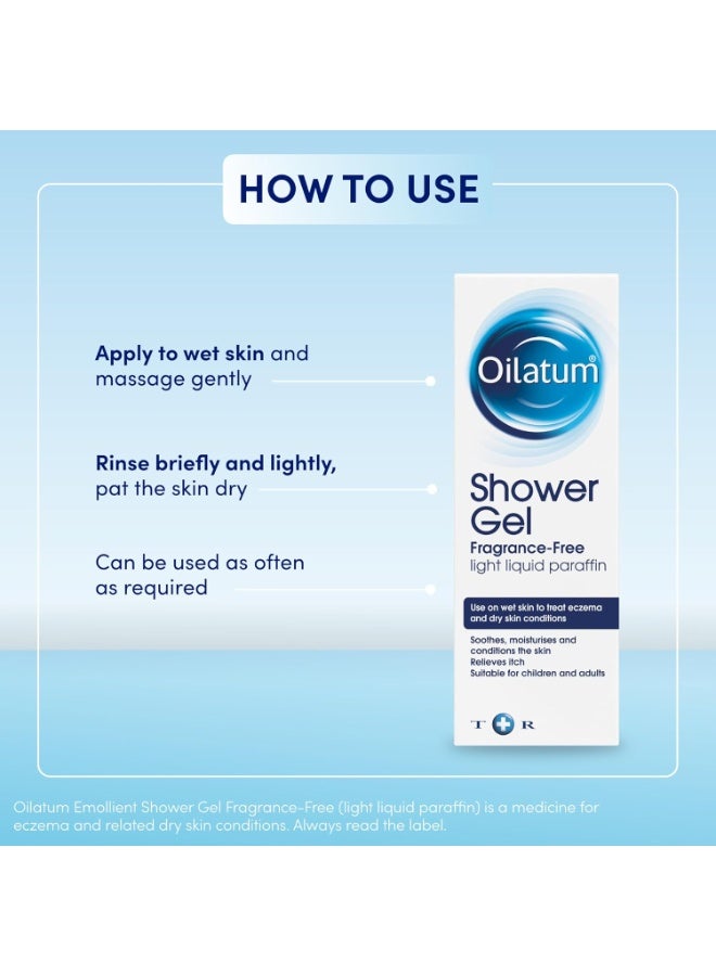 Oilatum Shower Gel Fragrance Free to Treat Dry Skin & Eczema 150ml - Image 2