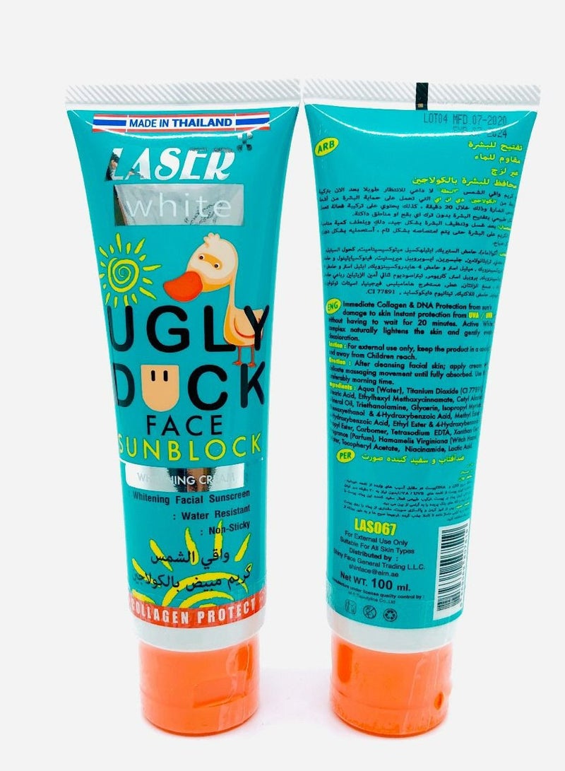 laser white Ugly Duck Face Sun Block Collagen Whitening Cream Sunscreen 100ml - Image 2