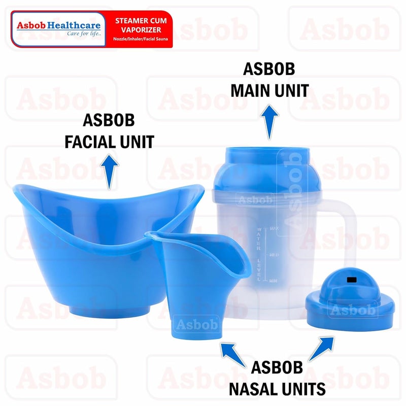 Asbob Asbob Vaporizer for Cold and Cough Face Steam Vapourisers for Adult 115 Meter Steamer Blue  - Image 2