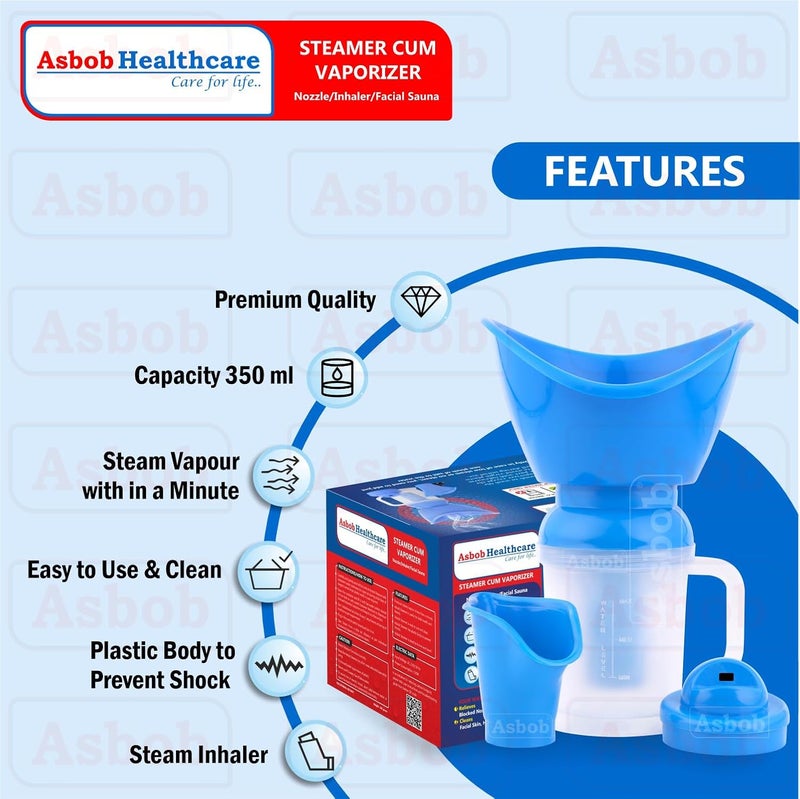 Asbob Asbob Vaporizer for Cold and Cough Face Steam Vapourisers for Adult 115 Meter Steamer Blue  - Image 5