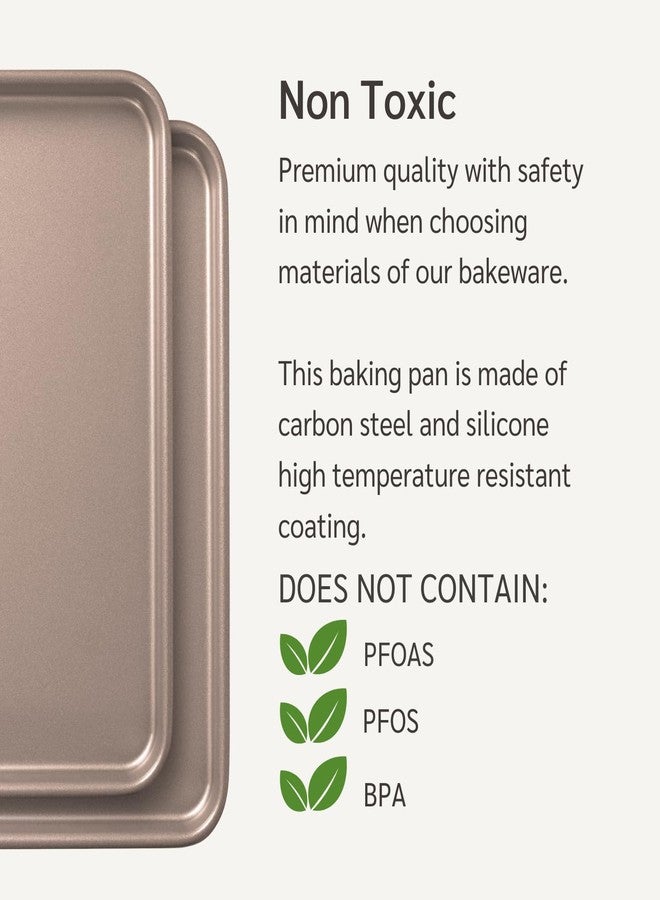 HAPPIELS Nonstick 15x10 inch Baking Sheet Set of 2 | PFOA & BPA Free Non Toxic Carbon Steel 10x15 inches Cookie Sheets | Best Non stick Oven Cooking Pans & Jelly Roll Pan | Best Nontoxic Baking Trays - Image 5