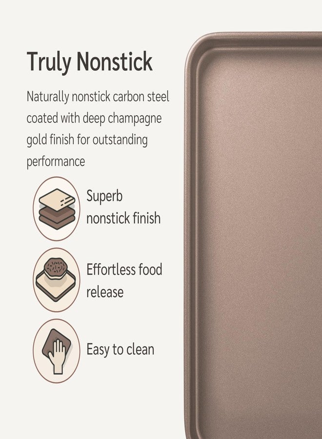 HAPPIELS Nonstick 15x10 inch Baking Sheet Set of 2 | PFOA & BPA Free Non Toxic Carbon Steel 10x15 inches Cookie Sheets | Best Non stick Oven Cooking Pans & Jelly Roll Pan | Best Nontoxic Baking Trays - Image 3