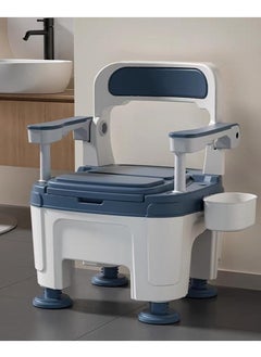 Toilet Commode Chair, Bedside Commode Chair with Built-in Toilet with Padded Seat and Armrests, Adjustable Height, 4.7", Easy to Assemble, Up to 750 lbs for Home Use