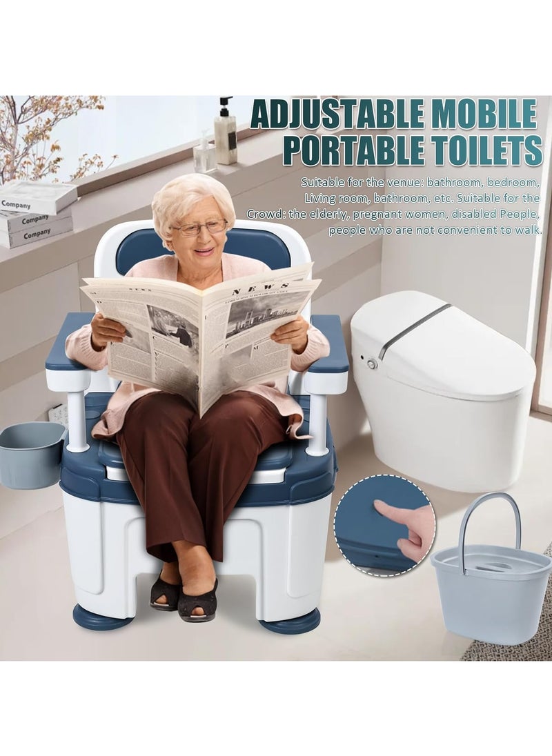 DubaiGallery - Toilet Commode Chair, Bedside Commode Chair with Built-in Toilet with Padded Seat and Armrests, Adjustable Height, 4.7", Easy to Assemble, Up to 750 lbs for Home Use - Image 1