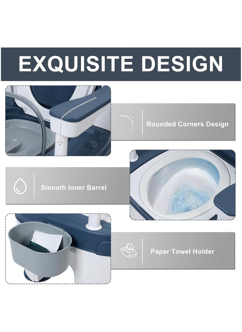 DubaiGallery - Toilet Commode Chair, Bedside Commode Chair with Built-in Toilet with Padded Seat and Armrests, Adjustable Height, 4.7", Easy to Assemble, Up to 750 lbs for Home Use - Image 1