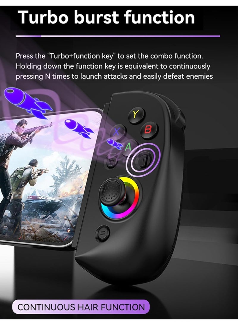 وحدة تحكم ألعاب لاسلكية مع أضواء RGB ووضع توربو - متوافقة مع أجهزة iPad والكمبيوتر اللوحي وiPhone وAndroid والكمبيوتر الشخصي وSwitch وPS3 وPS4 - عصا تحكم ألعاب متعددة المنصات للألعاب السحابية ووحدات التحكم - Image 5