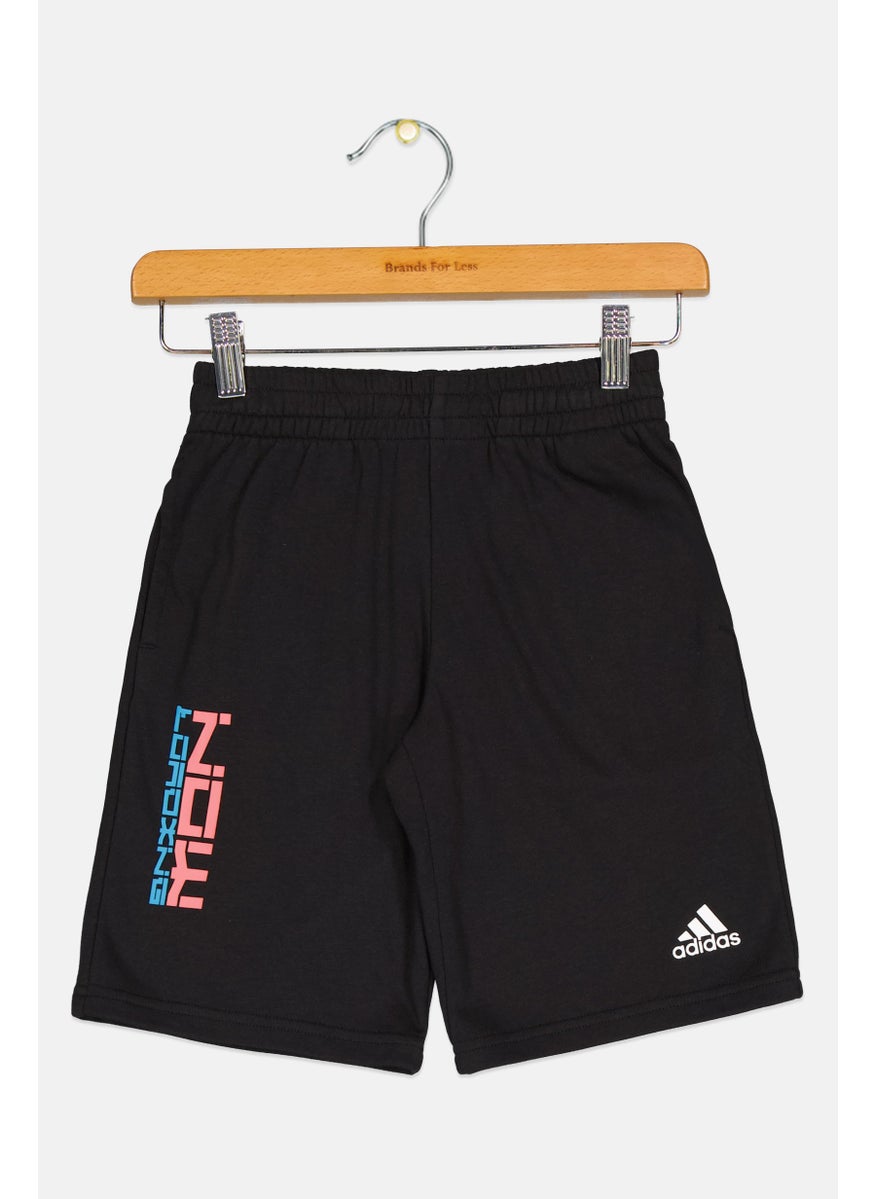 Adidas Kids Boy Graphic Print Training Shorts, Black  - Image 1