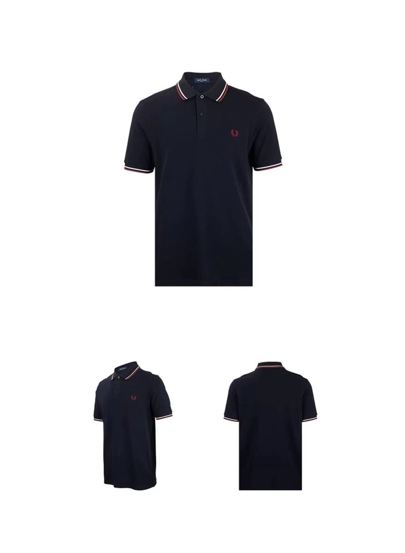 فريد بيري بولر رجالي موديل ضيق (Slim Fit) - قميص بولو بكمام قصير للعمل والاسترخاء - Image 3
