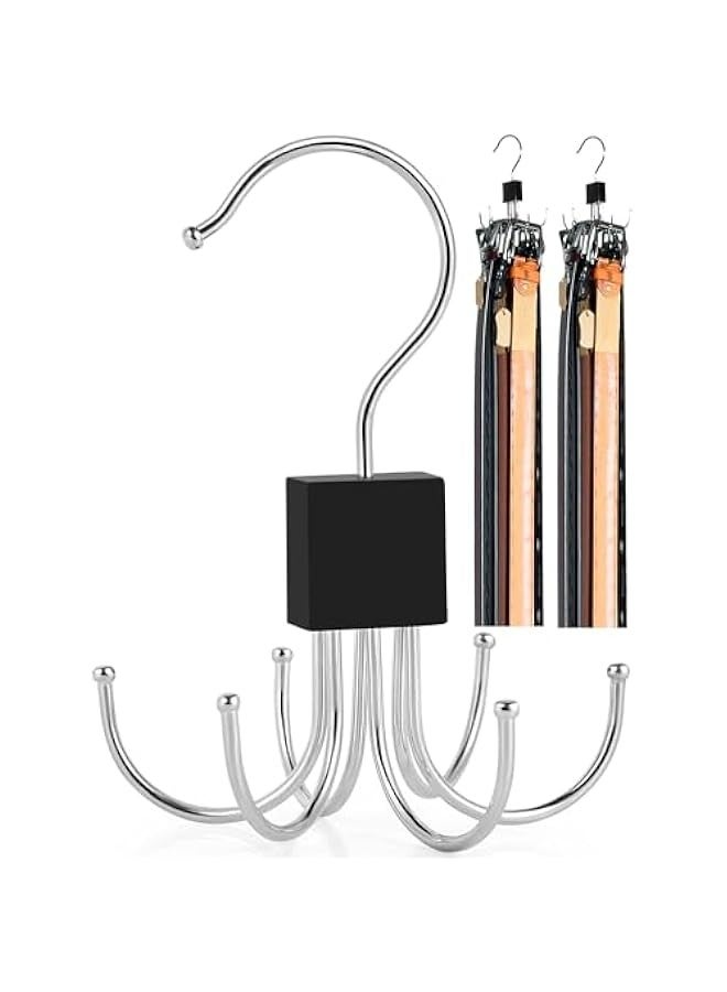Belt Hanger for 48 Belts, Swivel Closet Organizer for Belts, Vests, Scarves, Space Saving Closet Accessory - Image 1