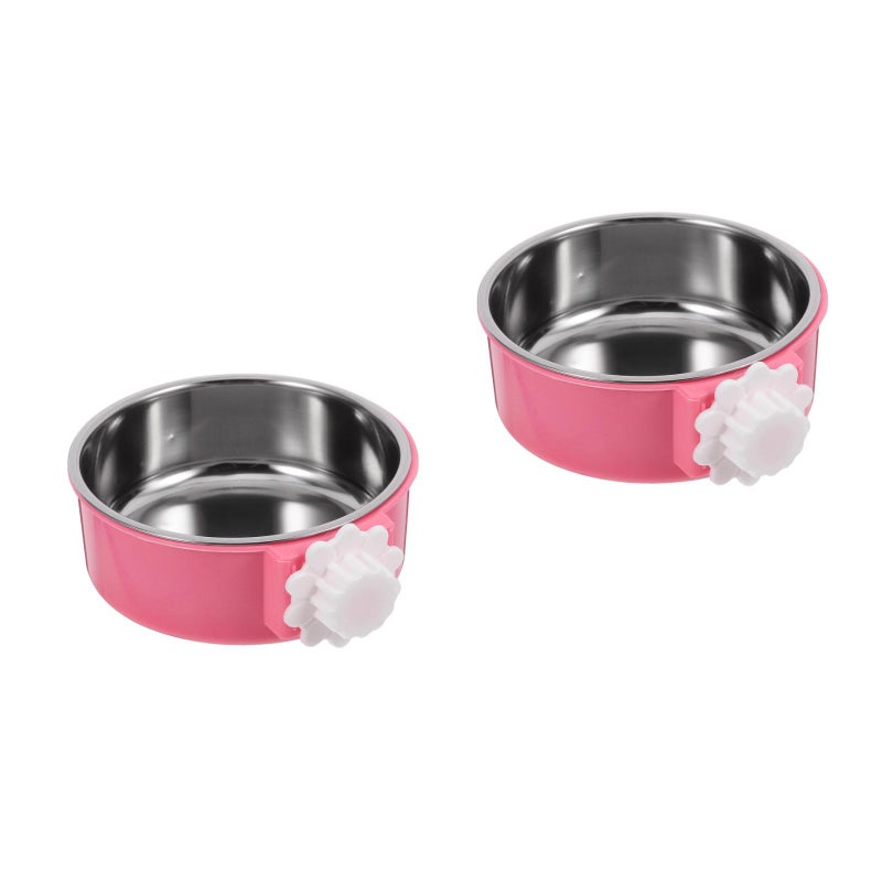 2pcs Stainless Steel Pet Feeder Hanging Food Feeding Bowl Pet Supplies for Dog Cat ( , Size L) - Image 2