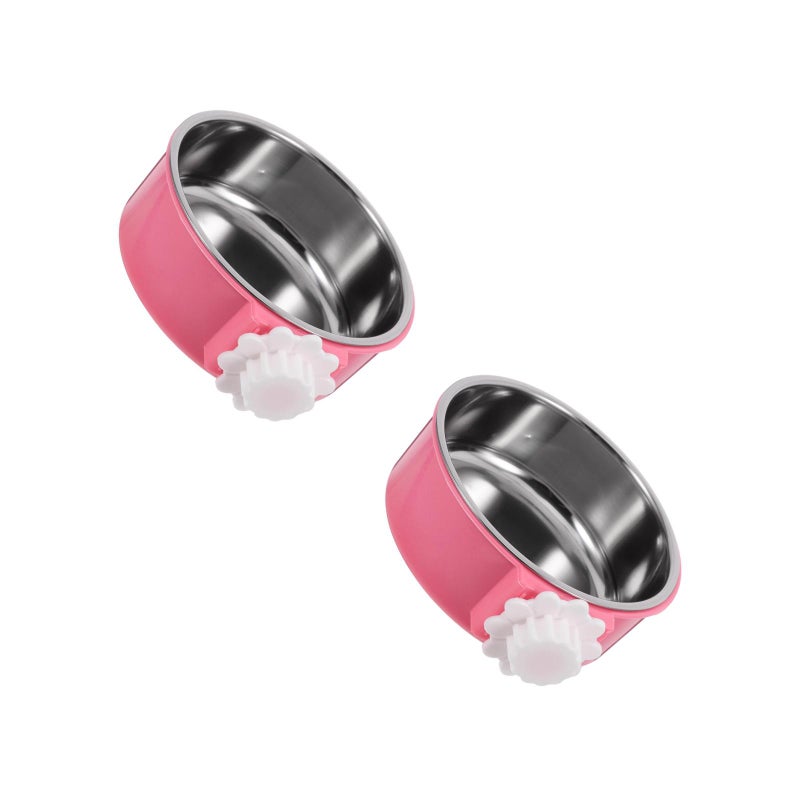 2pcs Stainless Steel Pet Feeder Hanging Food Feeding Bowl Pet Supplies for Dog Cat ( , Size L) - Image 1