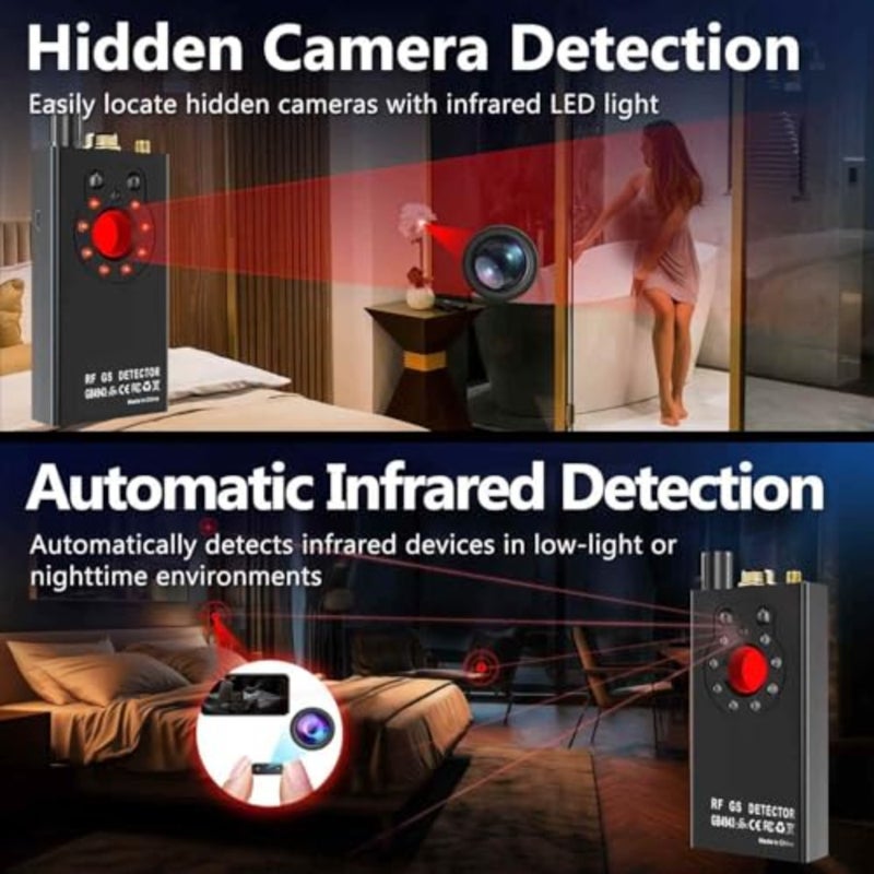 K19 Hidden Camera Detector for Travel, Office, Hotel, Cars Magnetic, RF Signal IR Detection with Flashlight Black ABS Plastic Compact, Portable, Multi-Functional Privacy Protection Device - Image 4