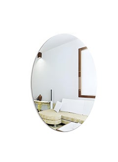 Lifesto Lifesto Oval Shape Adhesive Mirror Sticker for Wall on Tiles Bedroom Living Room Basin Mirror Bathroom Wall Mirror Both Side Sticker Unbreakable Plastic Wall Mirrors  - Image 1