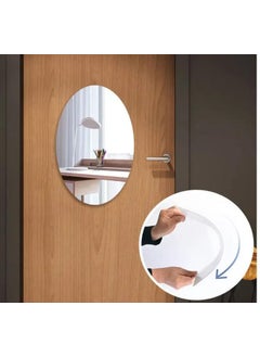 Lifesto Lifesto Oval Shape Adhesive Mirror Sticker for Wall on Tiles Bedroom Living Room Basin Mirror Bathroom Wall Mirror Both Side Sticker Unbreakable Plastic Wall Mirrors  - Image 4
