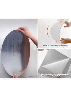 Lifesto Lifesto Oval Shape Adhesive Mirror Sticker for Wall on Tiles Bedroom Living Room Basin Mirror Bathroom Wall Mirror Both Side Sticker Unbreakable Plastic Wall Mirrors  - Image 3