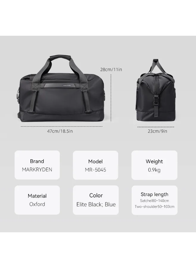 مارك رايدن Mark Ryden MR-5045 Black Travel Duffel Bag for Men – 30L Large Capacity, Dry-Wet Separation, Oxford Water-Resistant Gym and Travel Shoulder Bag