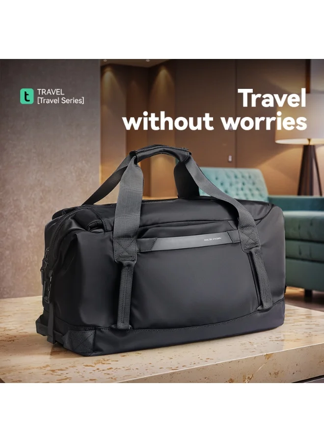 مارك رايدن Mark Ryden MR-5045 Black Travel Duffel Bag for Men – 30L Large Capacity, Dry-Wet Separation, Oxford Water-Resistant Gym and Travel Shoulder Bag