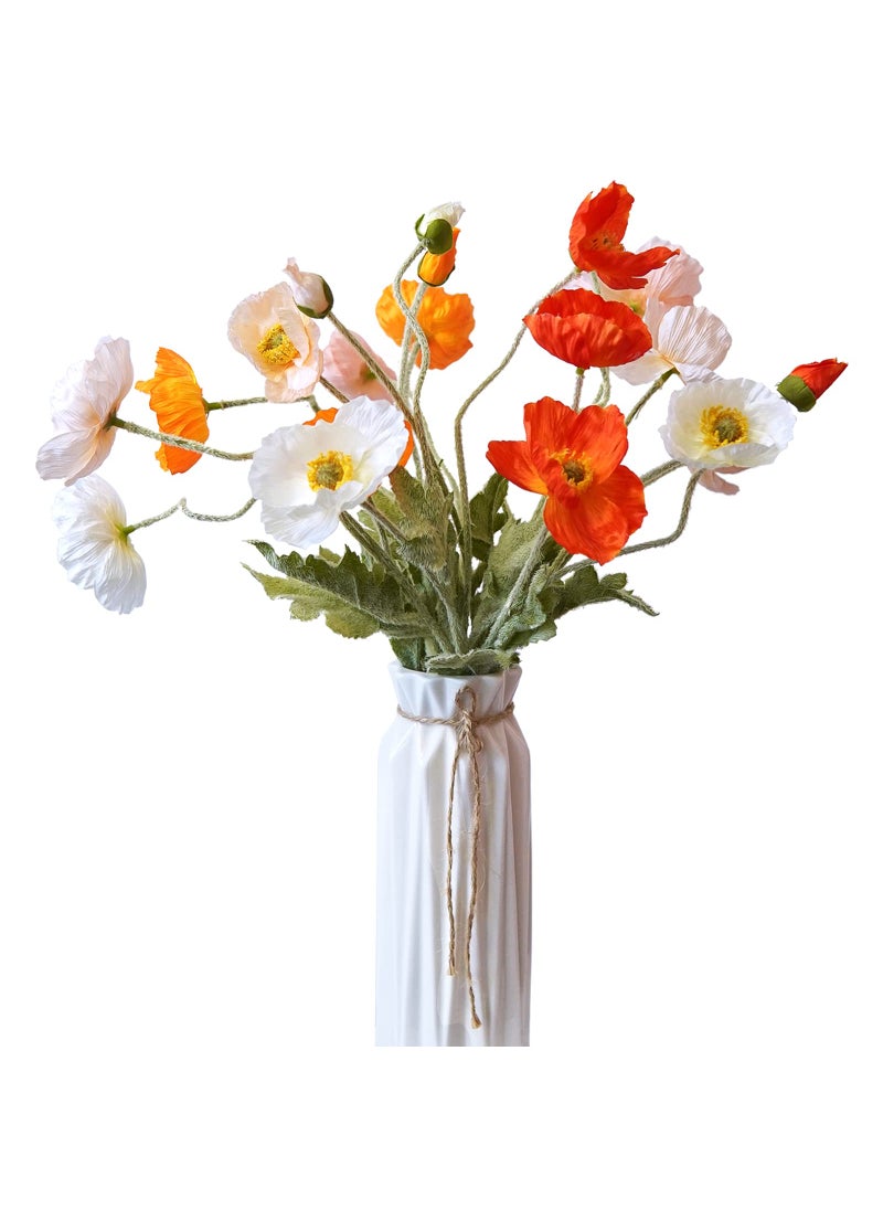 Kainonnan Kainonnan Artificial Flowers 5Pcs Poppies Flowers Artificial Silk Flowers for Home Office Wedding Outdoor Decor Mixed Colors 
