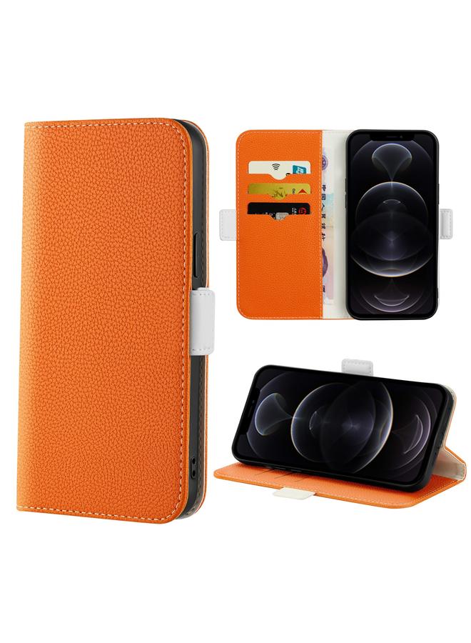 Zaboon Case For iPhone 12 / 12 Pro Candy Color Litchi Texture Leather Phone Case - Image 1