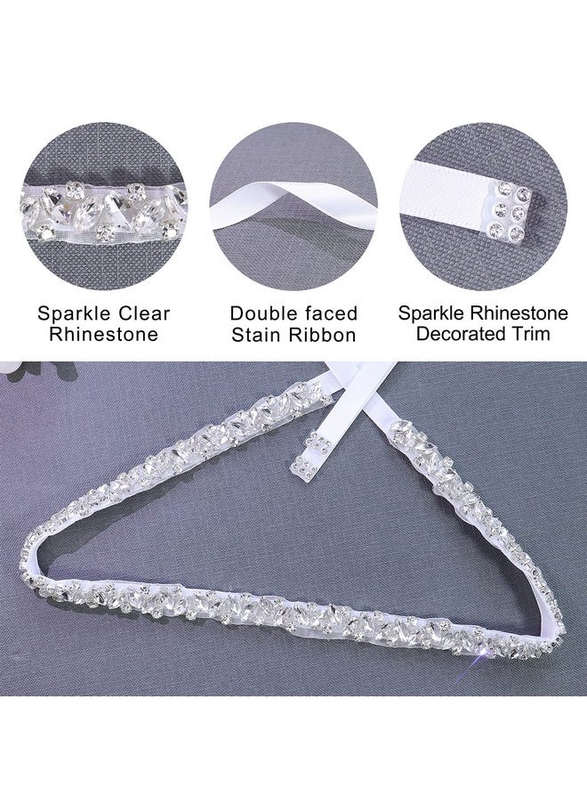 Lovful - Sparkly Bridal Belt For Womenbling Sash Wedding Dress Beltrhinestone Belts For Dressessilver White - Image 1