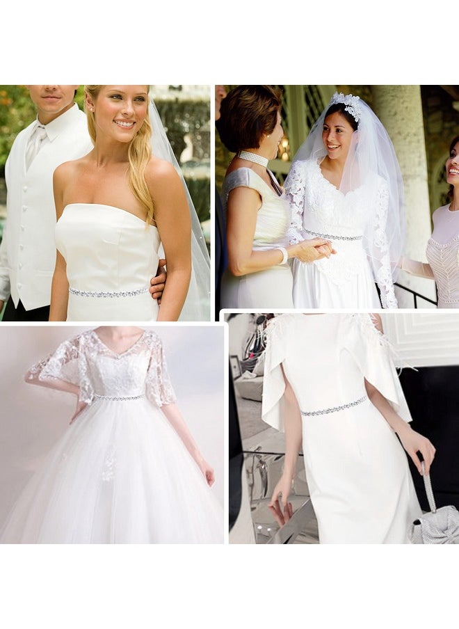Lovful - Sparkly Bridal Belt For Womenbling Sash Wedding Dress Beltrhinestone Belts For Dressessilver White - Image 1