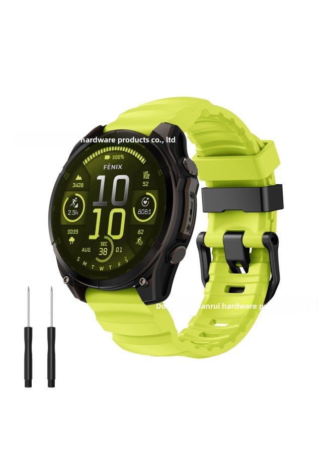 Suitable For Garmin Watch Fenix8 Silicone Sports Strap Fenixe/7/6/5 Wild Trail Outdoor Breathable Wristband 
