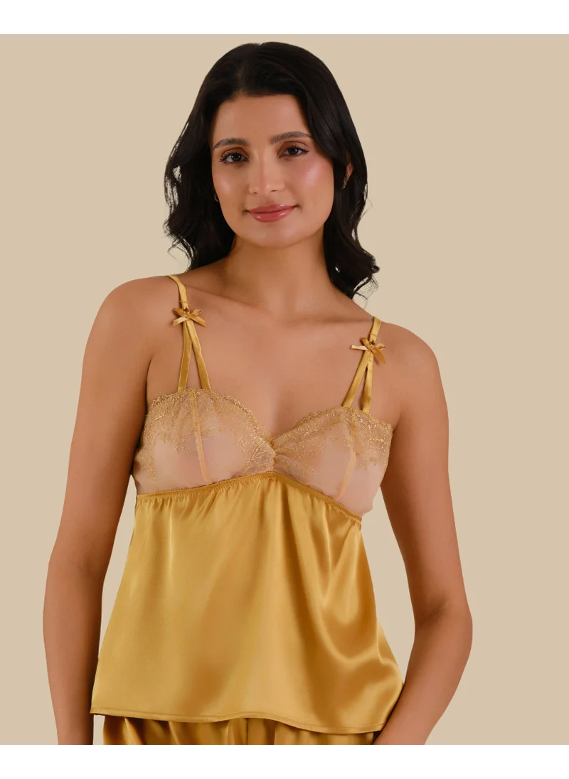 ايسلا اند ايفي Isla & Evie Yellow Golden Nights Cami Top