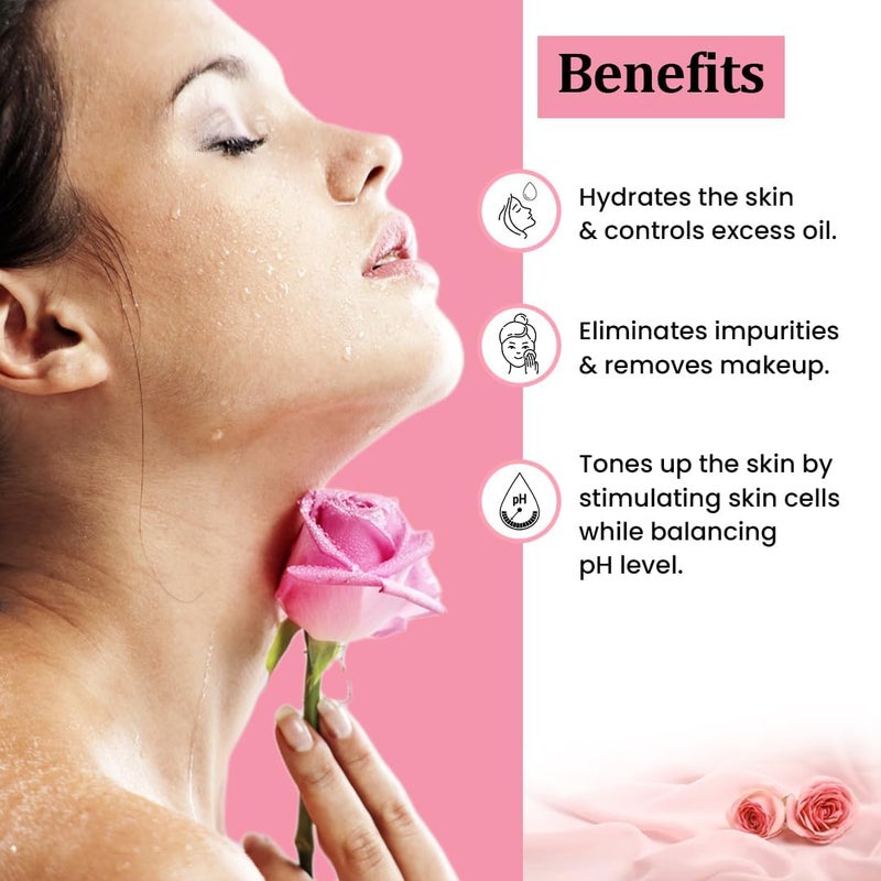Elecsera 100 Pure Gulab Jal  Rose Water Face Spray SteamDistilled For OilControl AcneControl Skin Hydration Face Wash 100 ml - Image 5