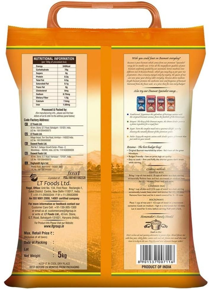 Daawat Rozana Super Basmati Rice 5kg - Image 2