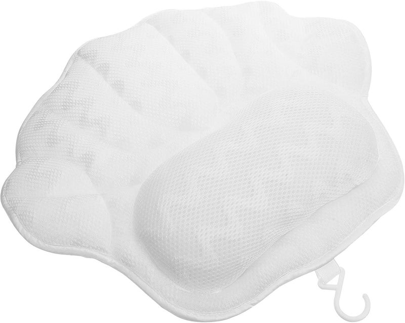 Generic Bathtub Pillow Tub Neck Pillow with Non-Slip Suction Cups Washable Spa Headrest Cushion for Bath Soaking and Relaxation Soft Wave Pattern for Home Spa - Image 1