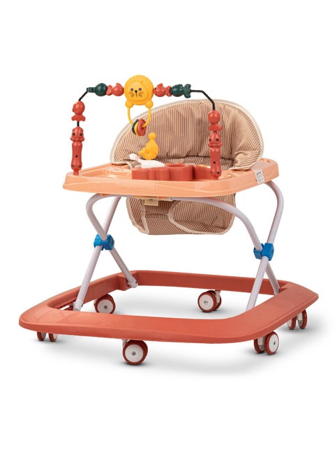 Baby Walker with 3 Height Adjustable & Tray Multi-Function Anti-Rollover Foldable and Musical Toy Bar for 6-18 Months