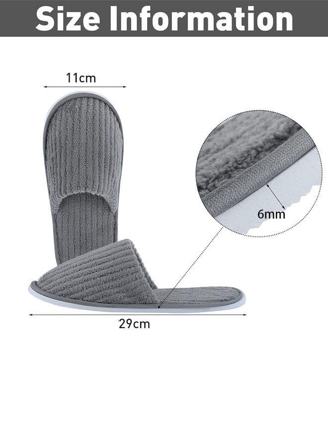 Hanayo 5 Pairs Disposable Slippers Soft SPA Slippers Casual Non-Slip Hotel Slippers for Hotel Travel Guest and Home(Grey) - Image 2