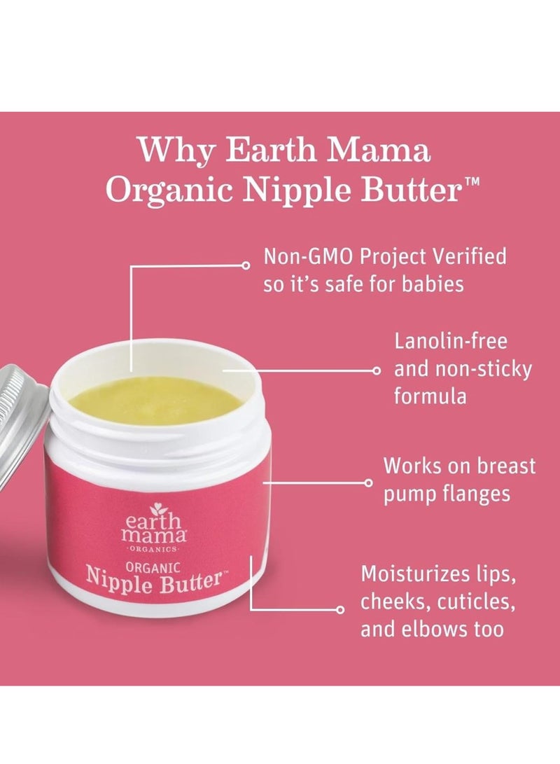 Earth Mama Organic Nipple er Breastfeeding Cream by  | Lanolin-free, Safe for Nursing u0026 Dry Skin, Non-GMO Project Verified, 2-Fluid Ounce - Image 2