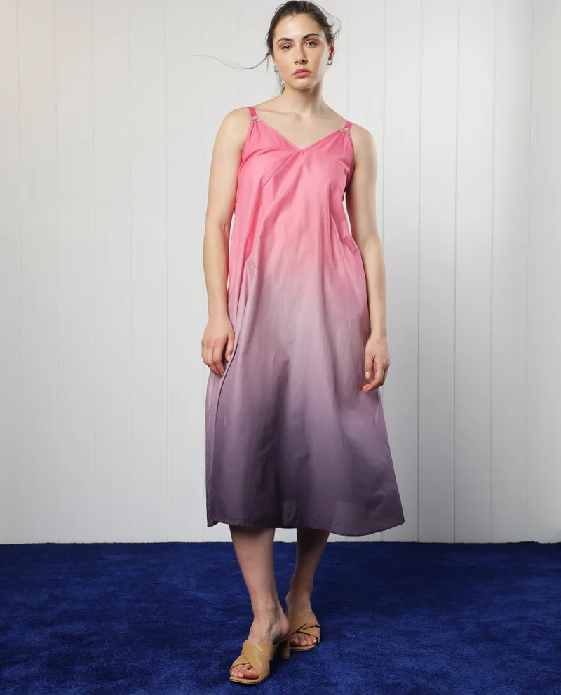 Rareism Women's Ombre Sleeveless Midi Dress