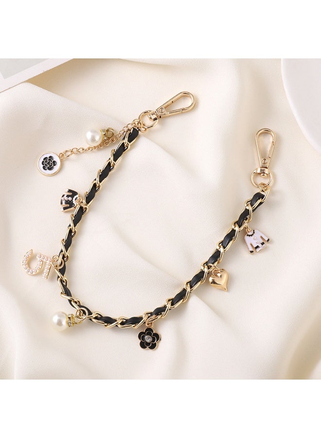 NIBEMINENT Phone Charm/ Chain Strap for Women Girls, Handheld Leather Chain Cell Phone Case Lanyard Wrist Strap