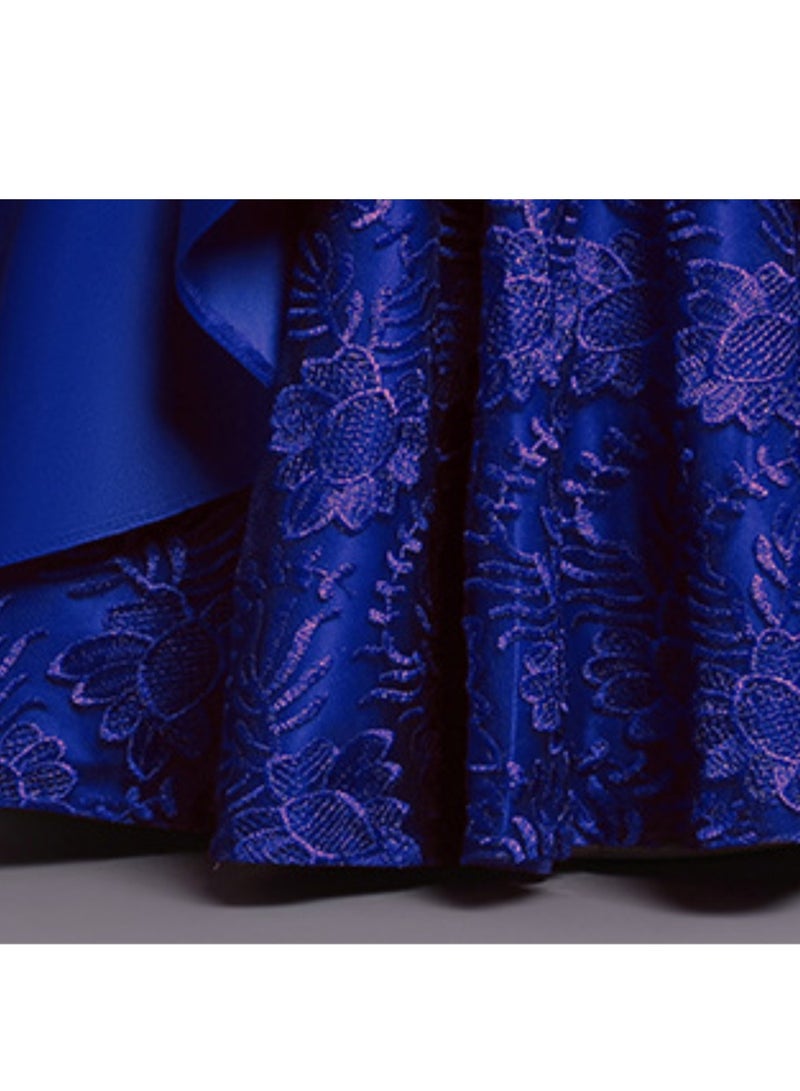 Girls dress long satin embroidered princess dress performance dress Costumes - Image 4