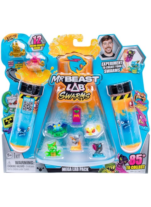 MrBeast Lab Swarms Atomic Series 12 Pack | Crab Cat Test Tube Surprise! Discover | Collect & Trade 85+ Micro Beasts