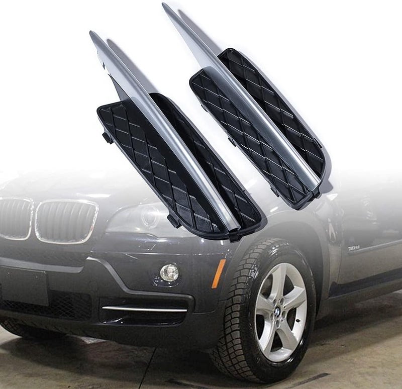 Anzios Compatible Lower Bumper Grille for BMW X5 E70 2007-2010 - Matte Black and Silver - Image 2