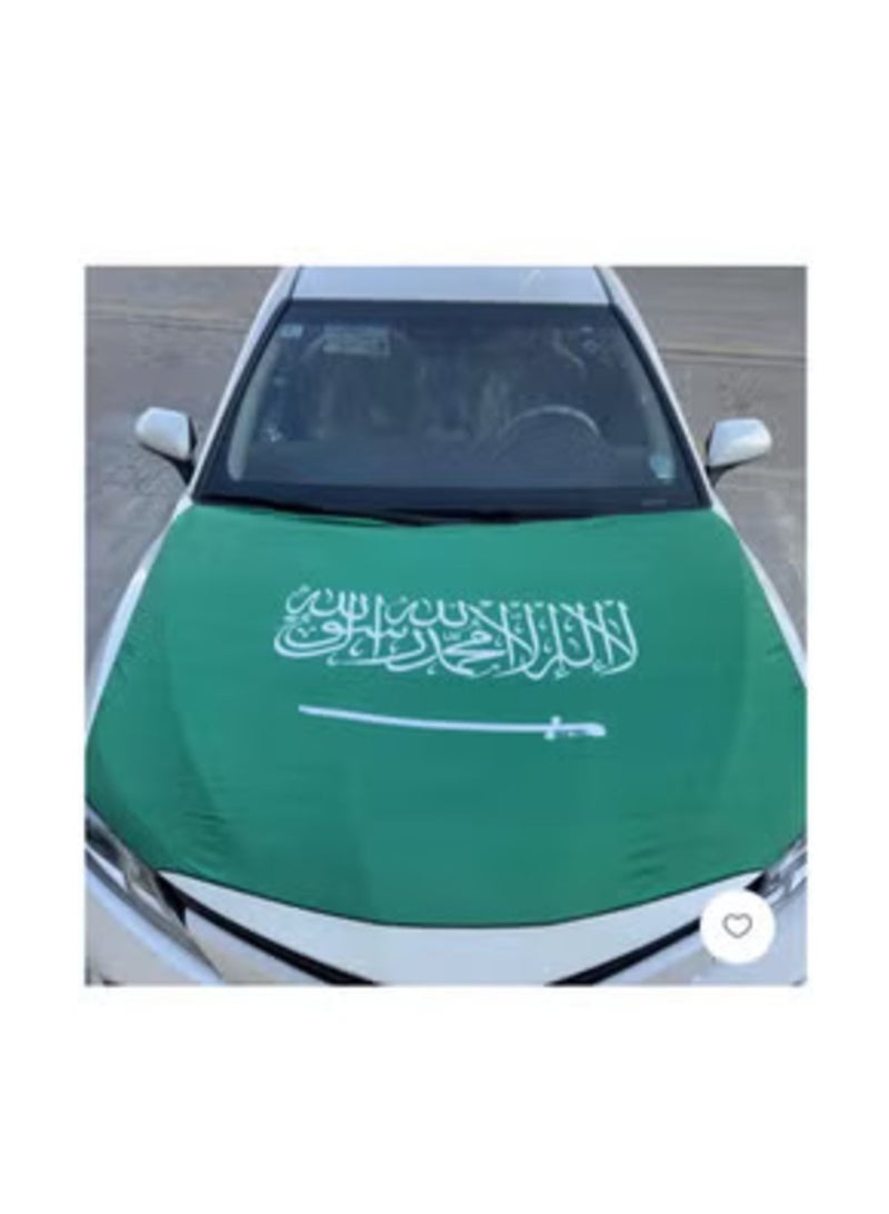 Car Flag, Saudi Flag On The Car, Car Hood Cover For Saudi National Day, Large Size Suitable For All Cars - Image 5