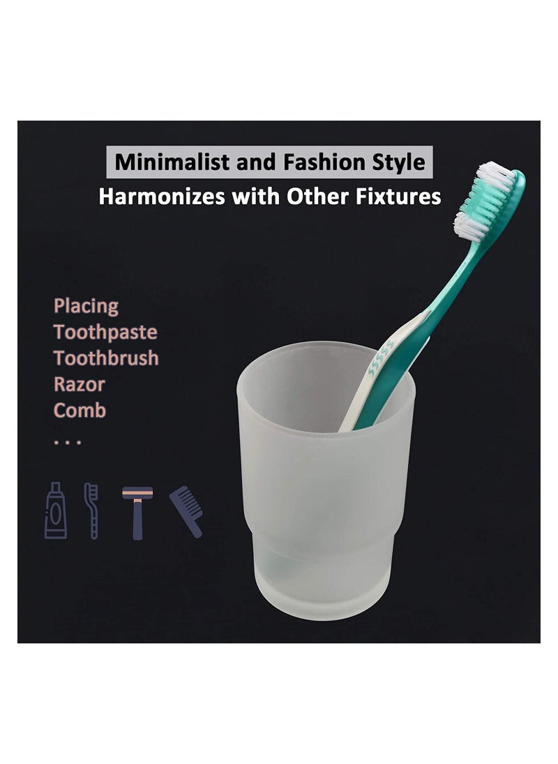Generic - Frosted Glass Tumbler, Thick Glass Cup Replacement, Bathroom Toothbrush and Toothpaste Holder, Water Glasses, Bathroom Cup, Tumbler Cup, Rinsing Glass Cup, Drinkware Glassware - Image 1