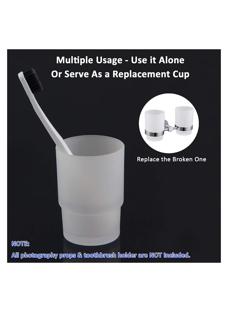 Generic - Frosted Glass Tumbler, Thick Glass Cup Replacement, Bathroom Toothbrush and Toothpaste Holder, Water Glasses, Bathroom Cup, Tumbler Cup, Rinsing Glass Cup, Drinkware Glassware - Image 1